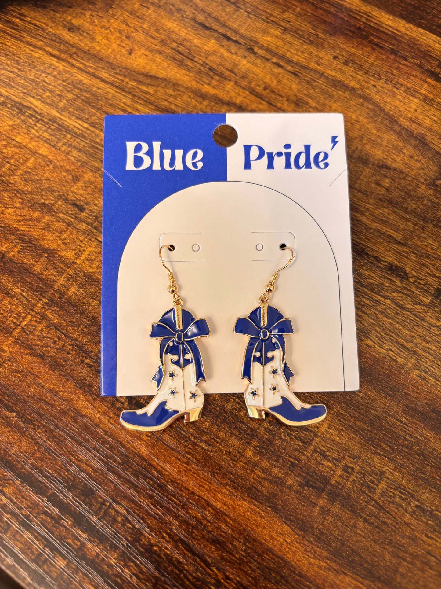 Blue + White Boots Earrings