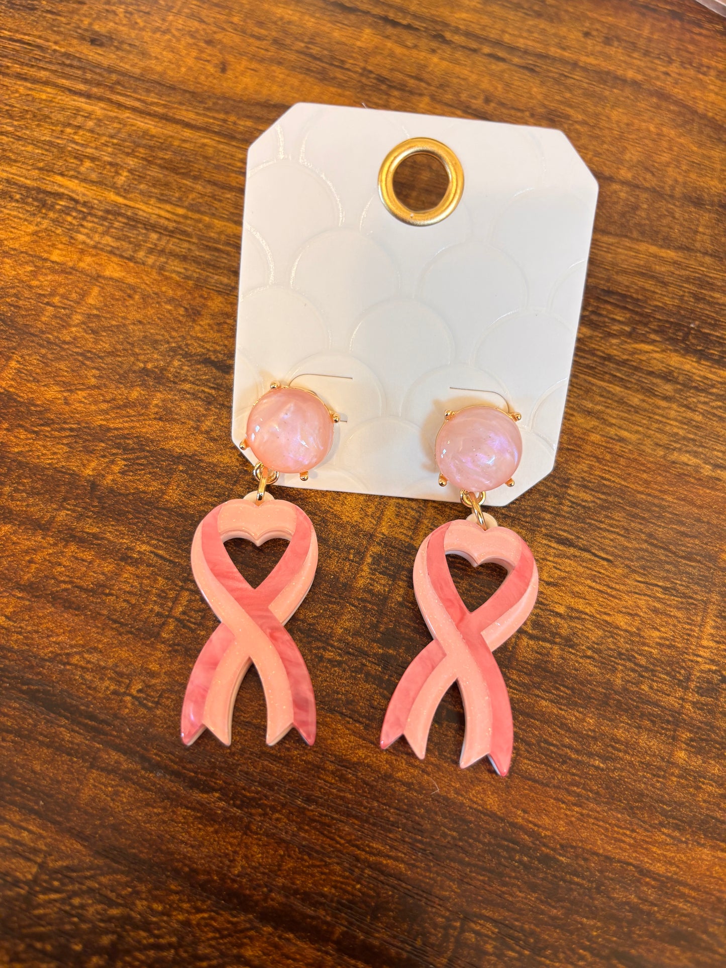 Pink Ribbon Breast Cancer Earrings