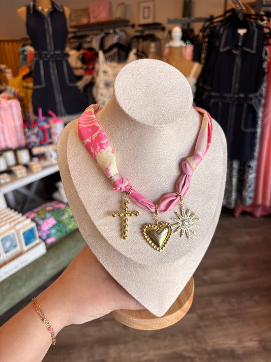 Golden Glow Scarf Necklace