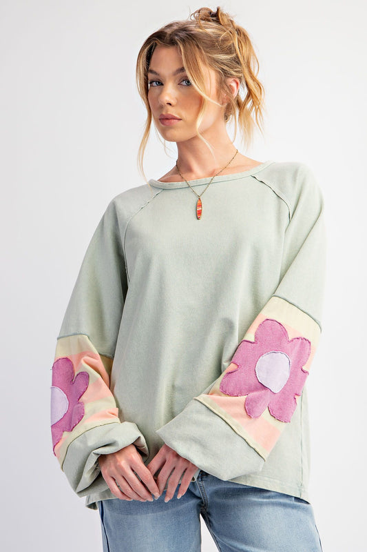 Flower Patch Sage Top - Plus