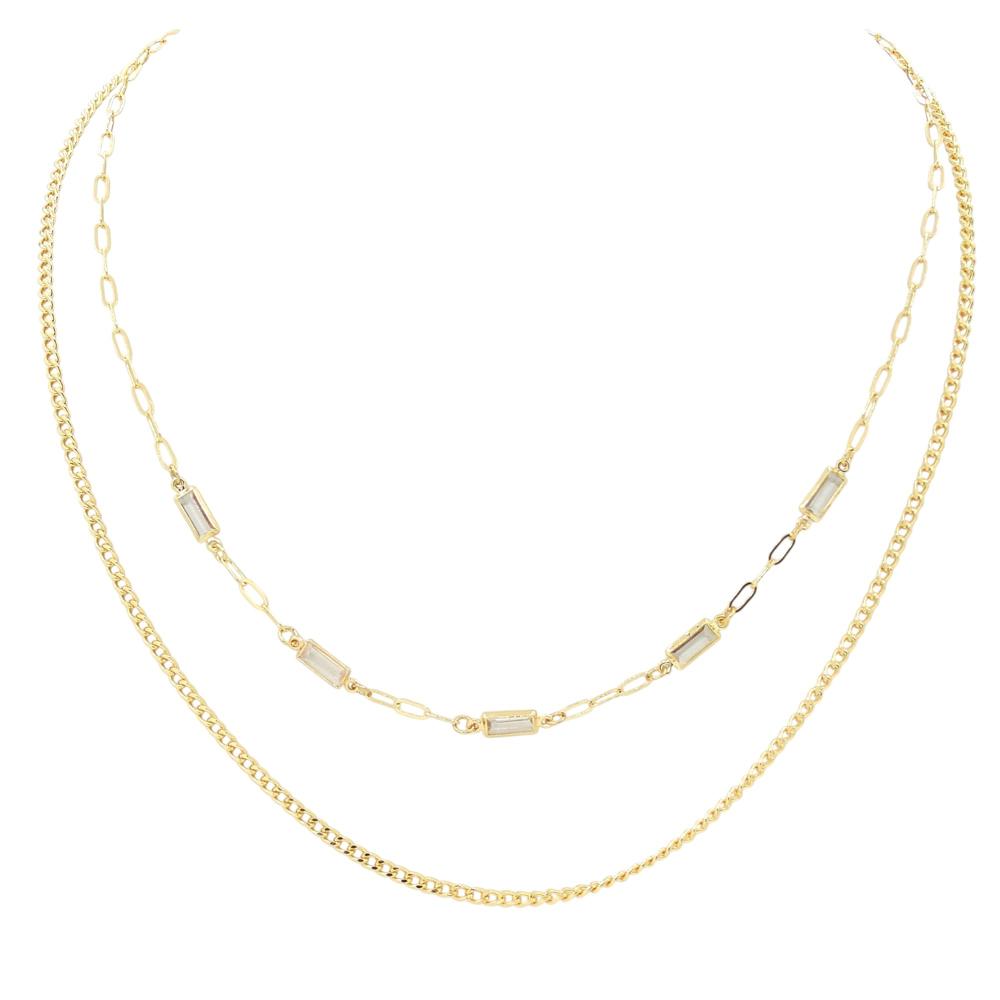 Beaded Gold Chain Necklace