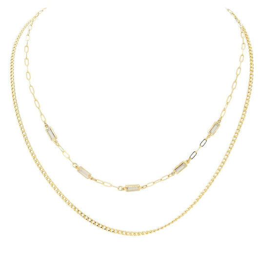 Beaded Gold Chain Necklace