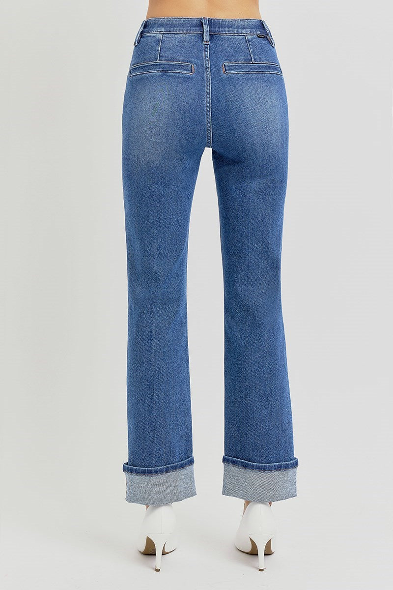 Cayla Ankle Slim Straight Front Pocket Denim