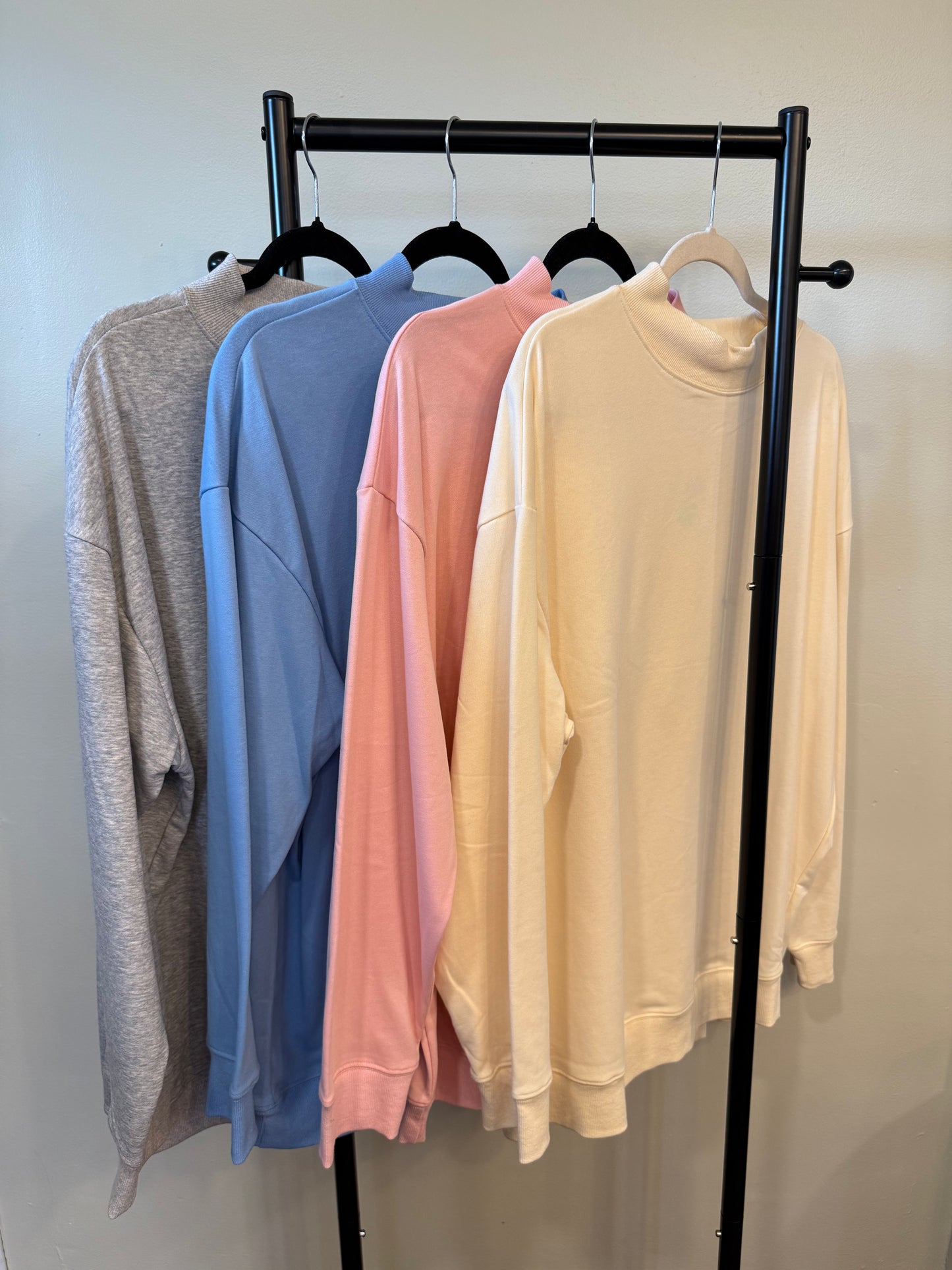 Lightweight Mock Neck Sweatshirt