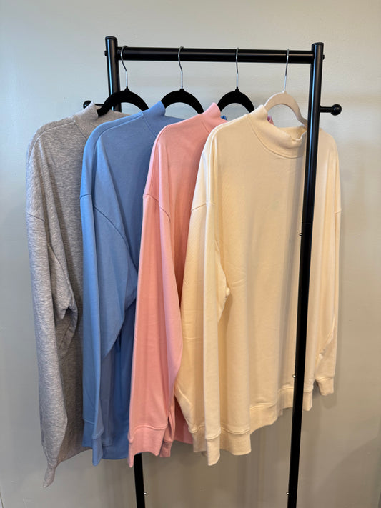Lightweight Mock Neck Sweatshirt