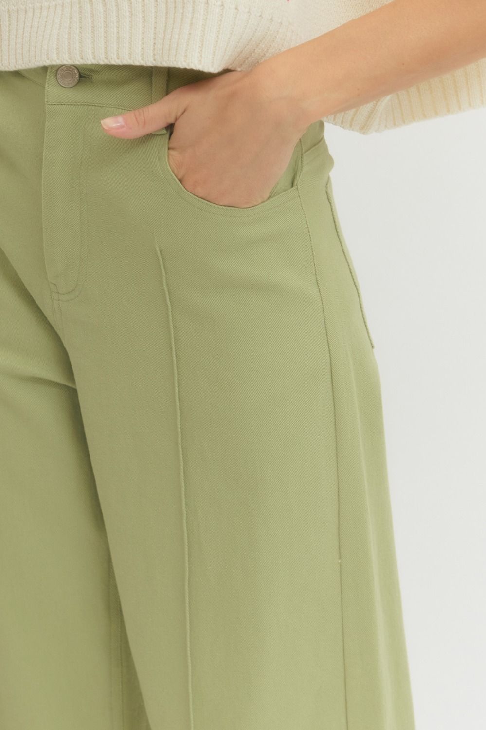 The Classic Sage Pintuck Pants