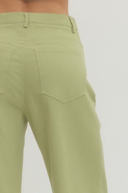 The Classic Sage Pintuck Pants