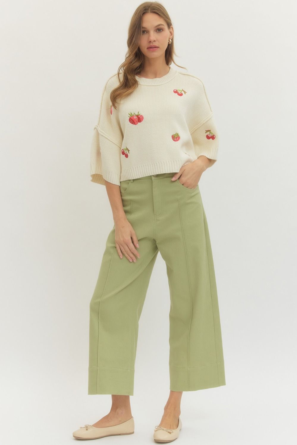 The Classic Sage Pintuck Pants