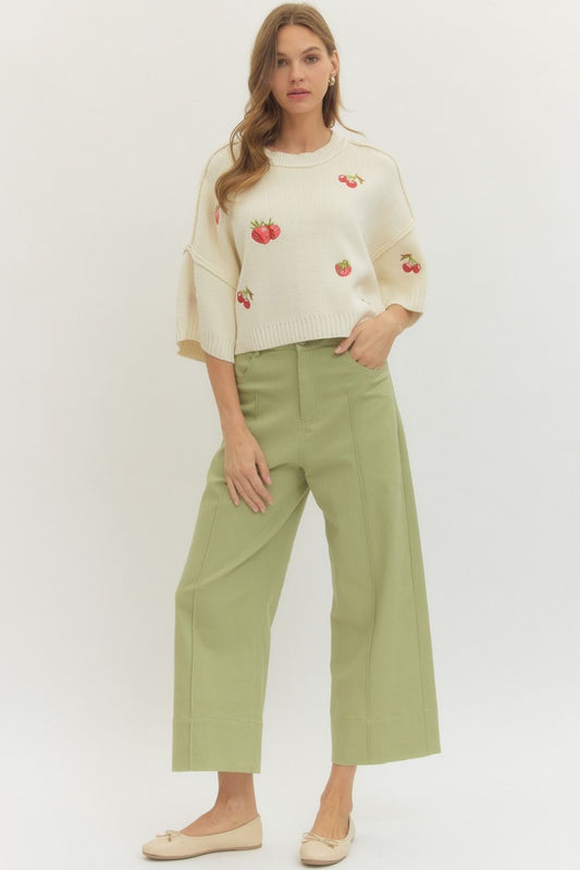 The Classic Sage Pintuck Pants
