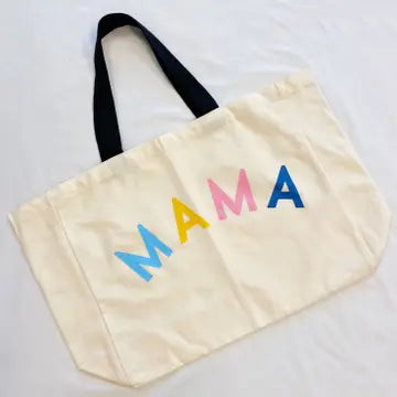 Mama Canvas Tote - Multi Color Letters