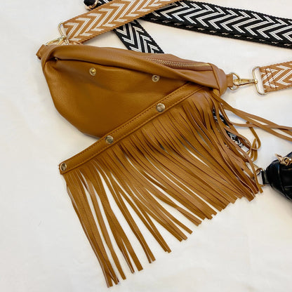 Fringe Sling Bag - Vegan Leather