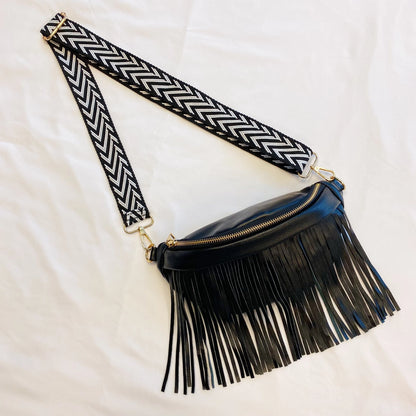 Fringe Sling Bag - Vegan Leather