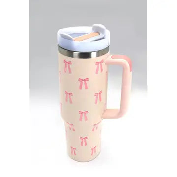 Light Pink Bow 40 oz Tumbler