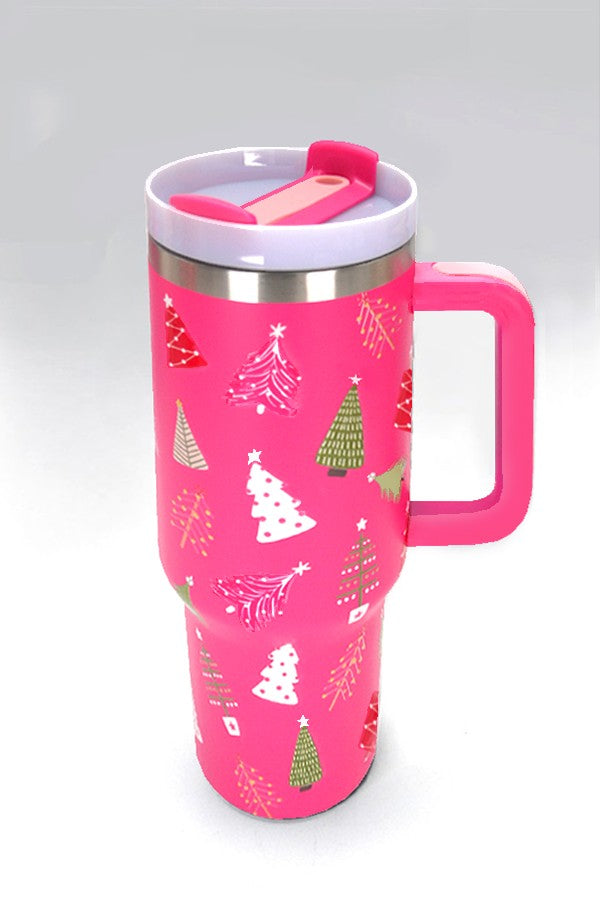 O Christmas Tree 40 oz Tumbler - Fuschia