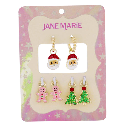 Christmas Interchangeable Charm Huggie