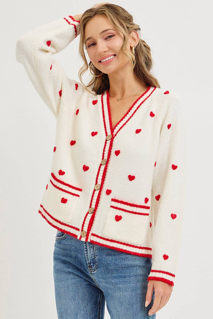 Sweet Valentine Heart Cardigan