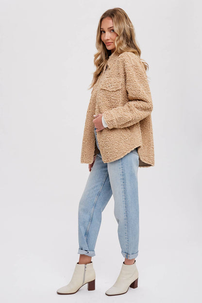 Boucle Woven Jacket / Latte