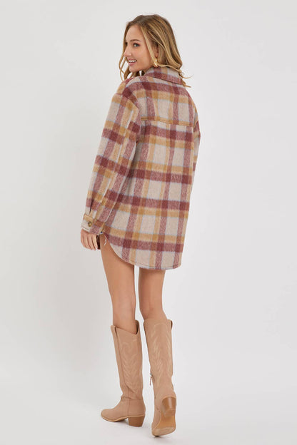 Mauve Plaid Shacket