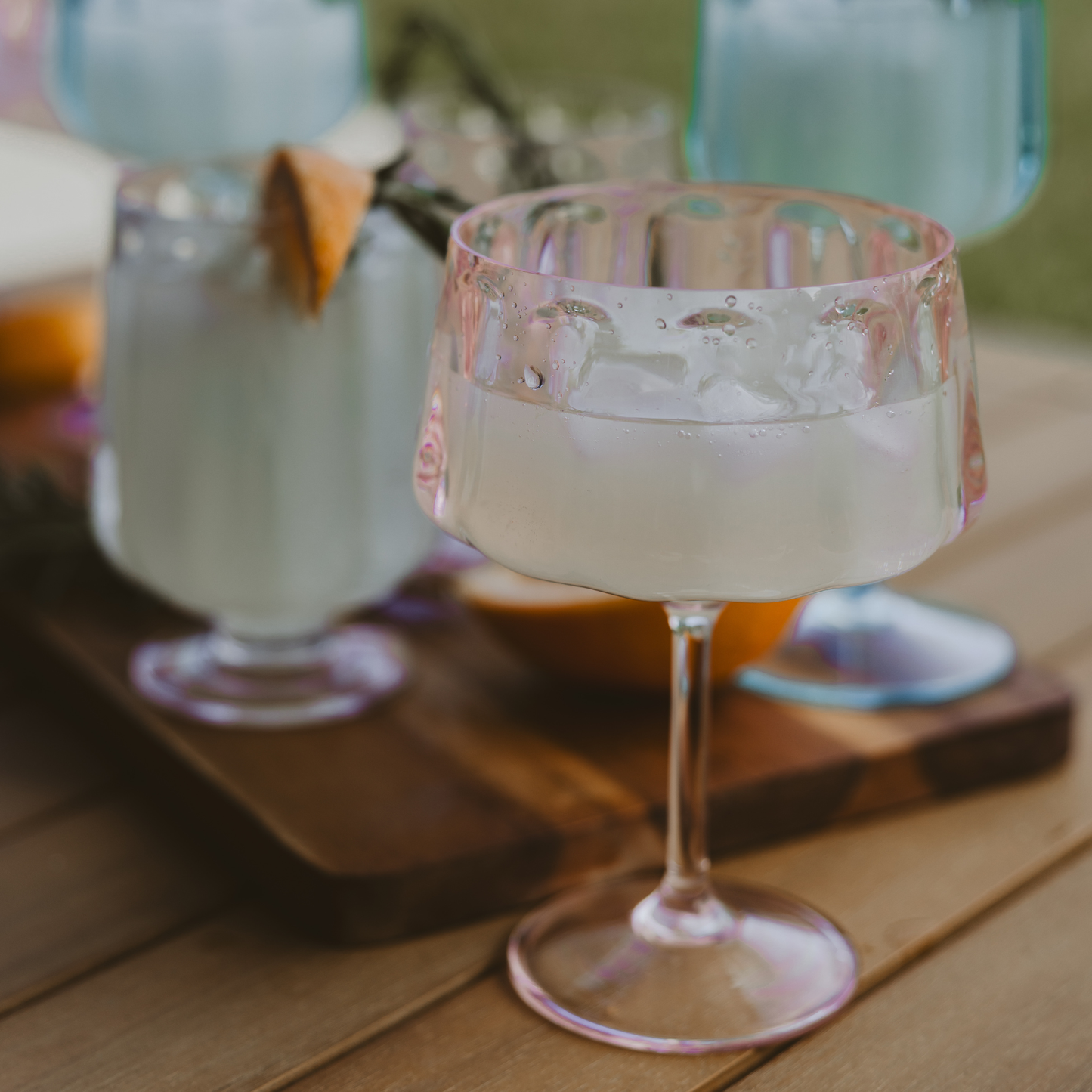 Let’s Sip Outdoor Plastic Coupe Drinkware