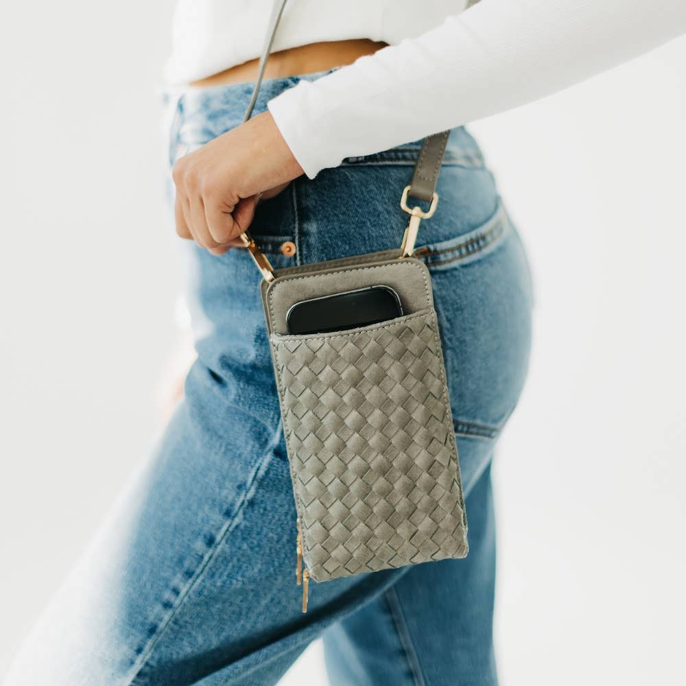 Woven Double Duty Phone Bag : Woven Gray