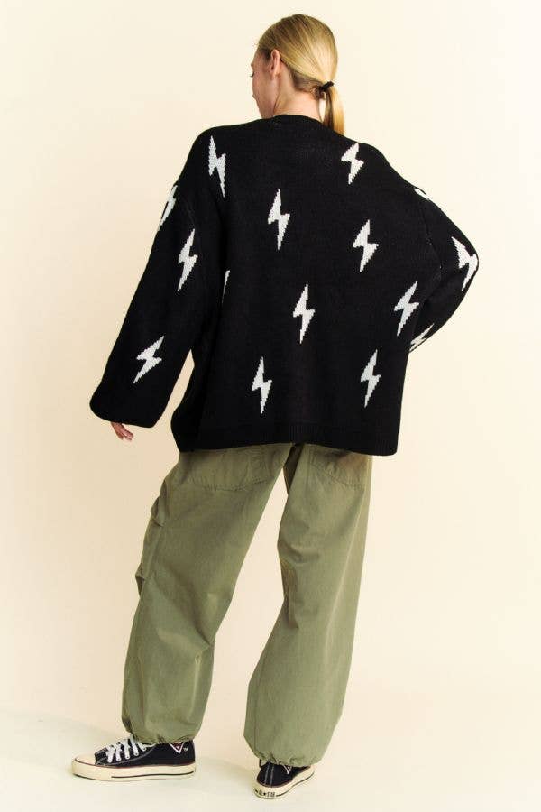 Lightning Bolt Oversized Cardigan