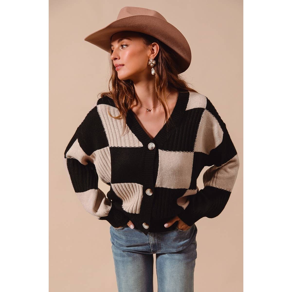 Cozy Checkered Cardi