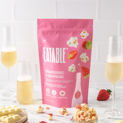 Strawberries & Champagne Gourmet White Chocolate Popcorn