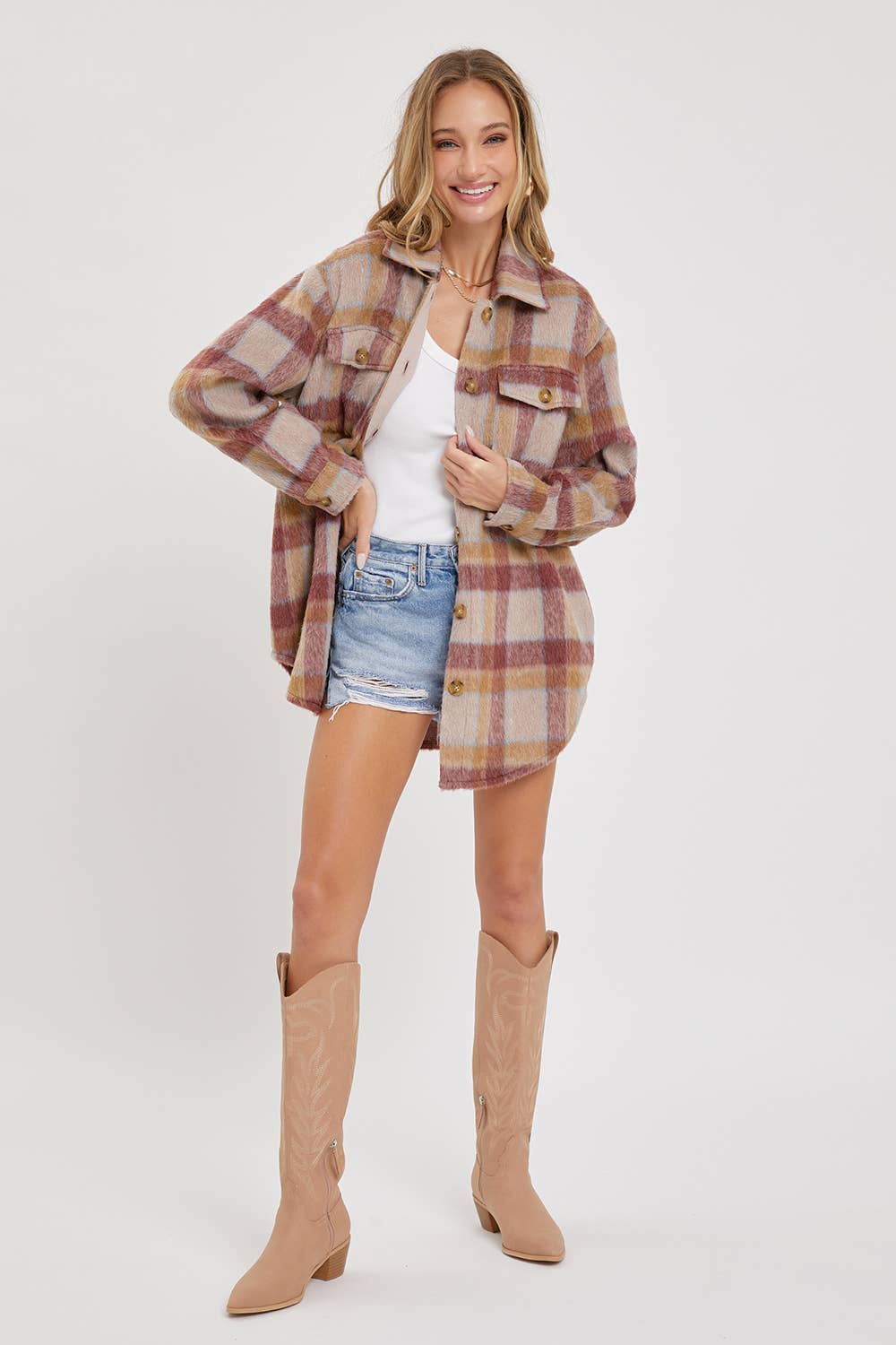 Mauve Plaid Shacket