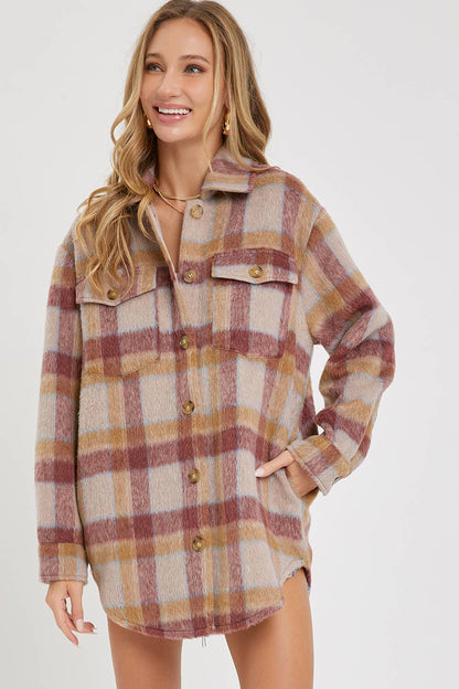 Mauve Plaid Shacket