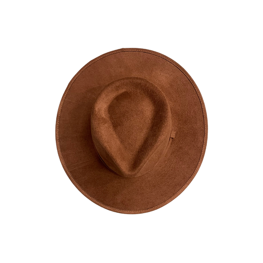 Vegan Suede Tear Drop Hat: Tobacco