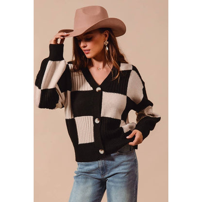 Cozy Checkered Cardi