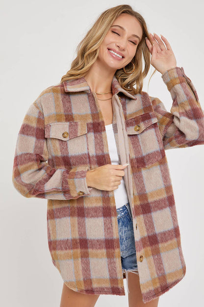 Mauve Plaid Shacket