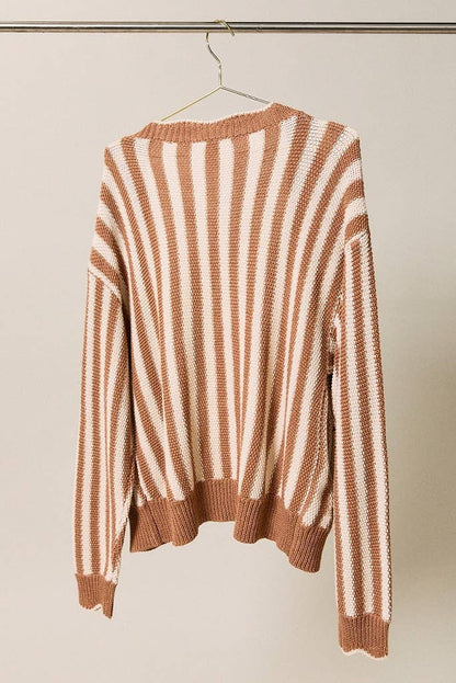 Feeling Fall Vertical Striped Cardigan