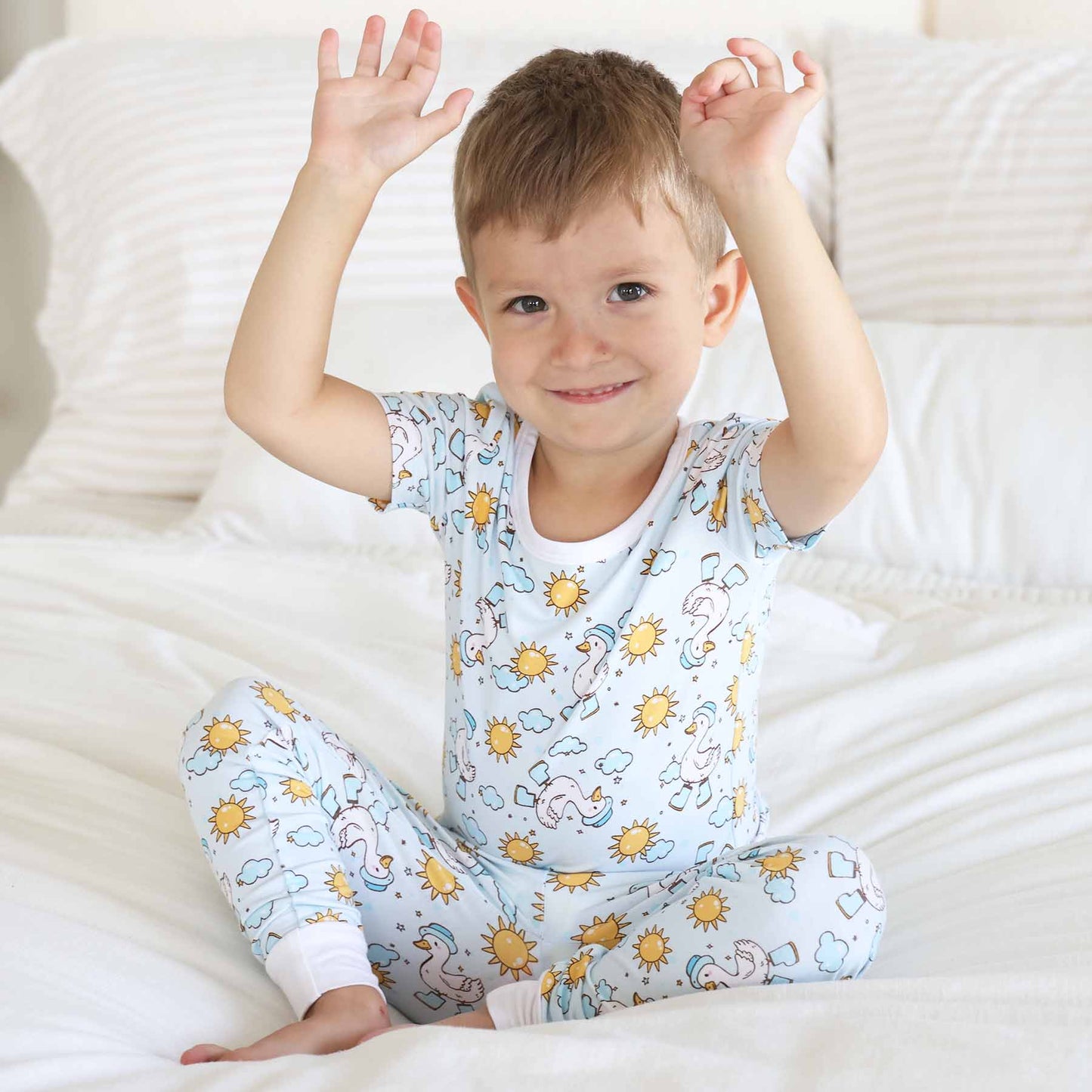 Silly Goose Two Piece Pajama Set | Blue