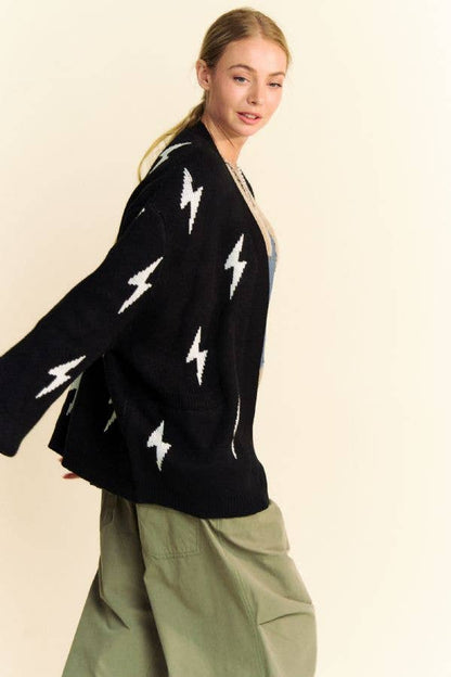 Lightning Bolt Oversized Cardigan