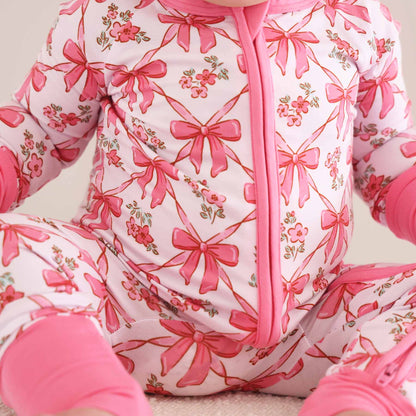 Bow Besties Bamboo Zip Romper