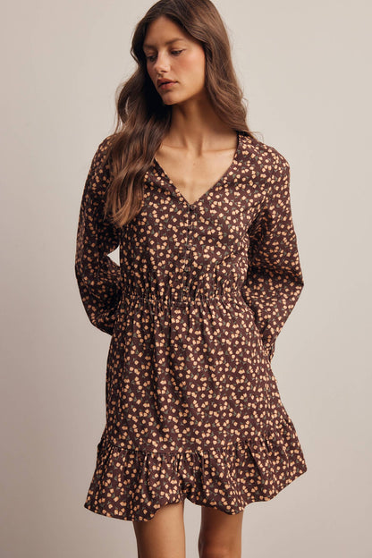 Floral Corduroy Mini Dress