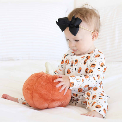 Trick or Treat Bamboo Waffle Zip Romper