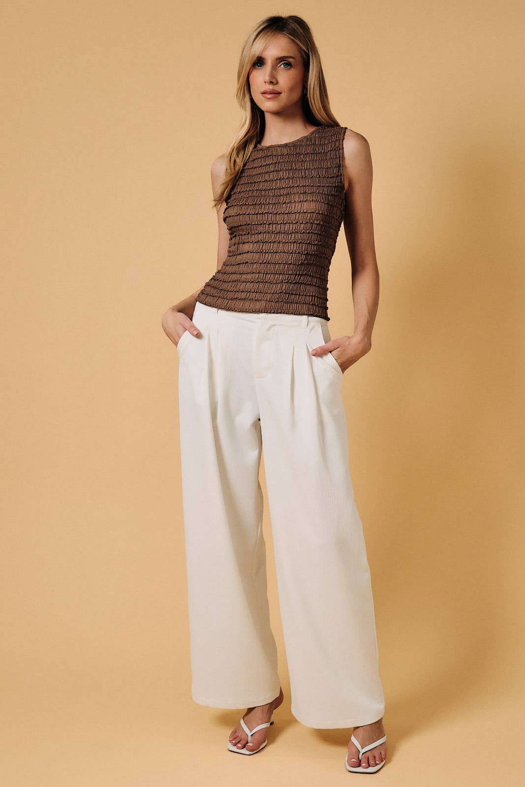 Boat Neck Ruched Tank