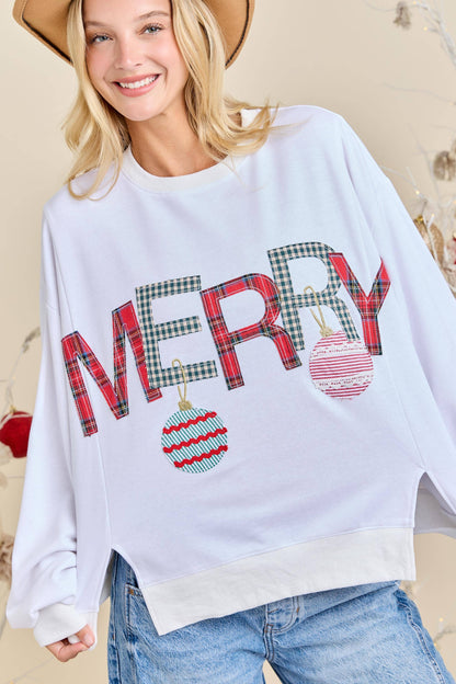 Merry Patchwork Oversized Top