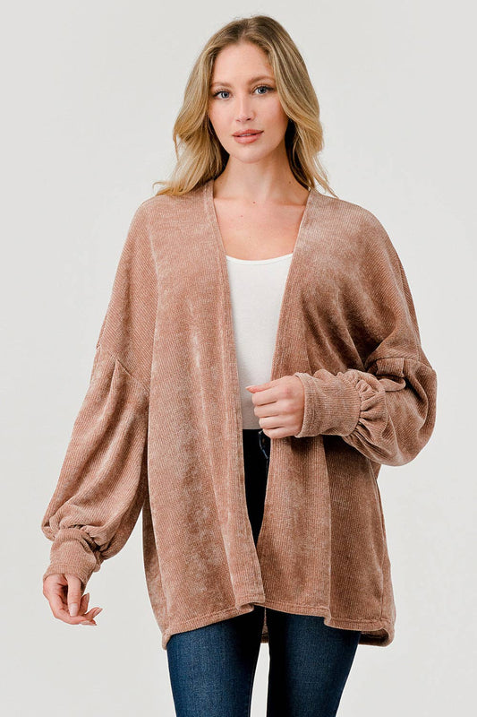 Velvety Chenille Cardigan