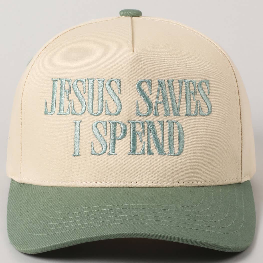 JESUS SAVES I SPEND Trucker Hat