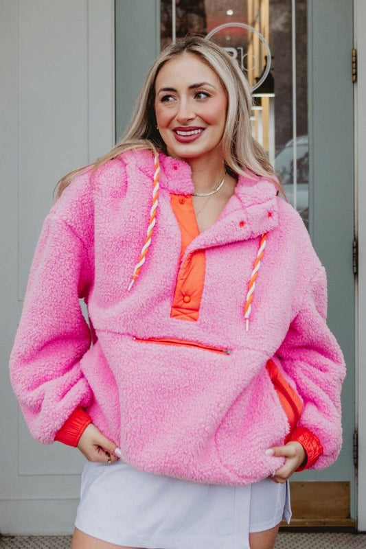 Pink Sherpa Pullover