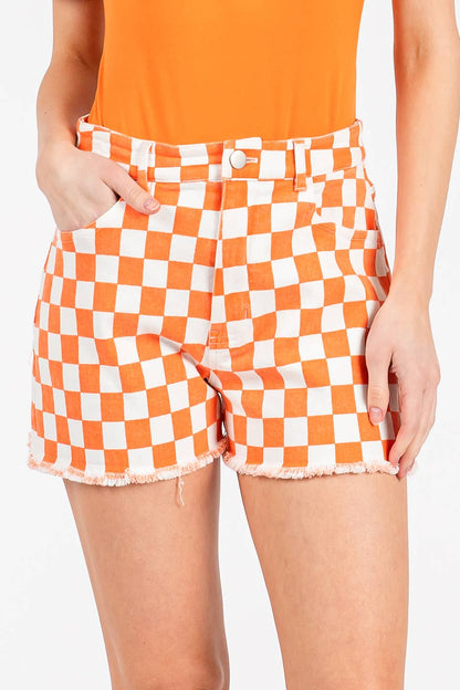 Game Day Checkered Shorts