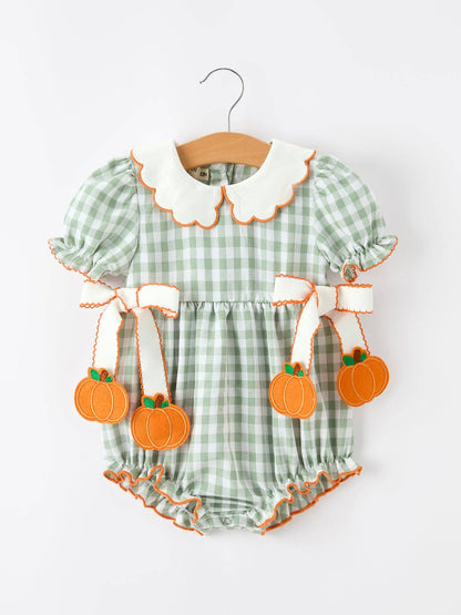 Pumpkin Plaid Romper