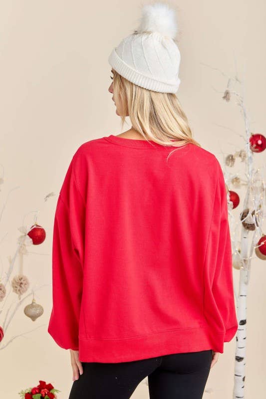 Merry Patchwork Oversized Top