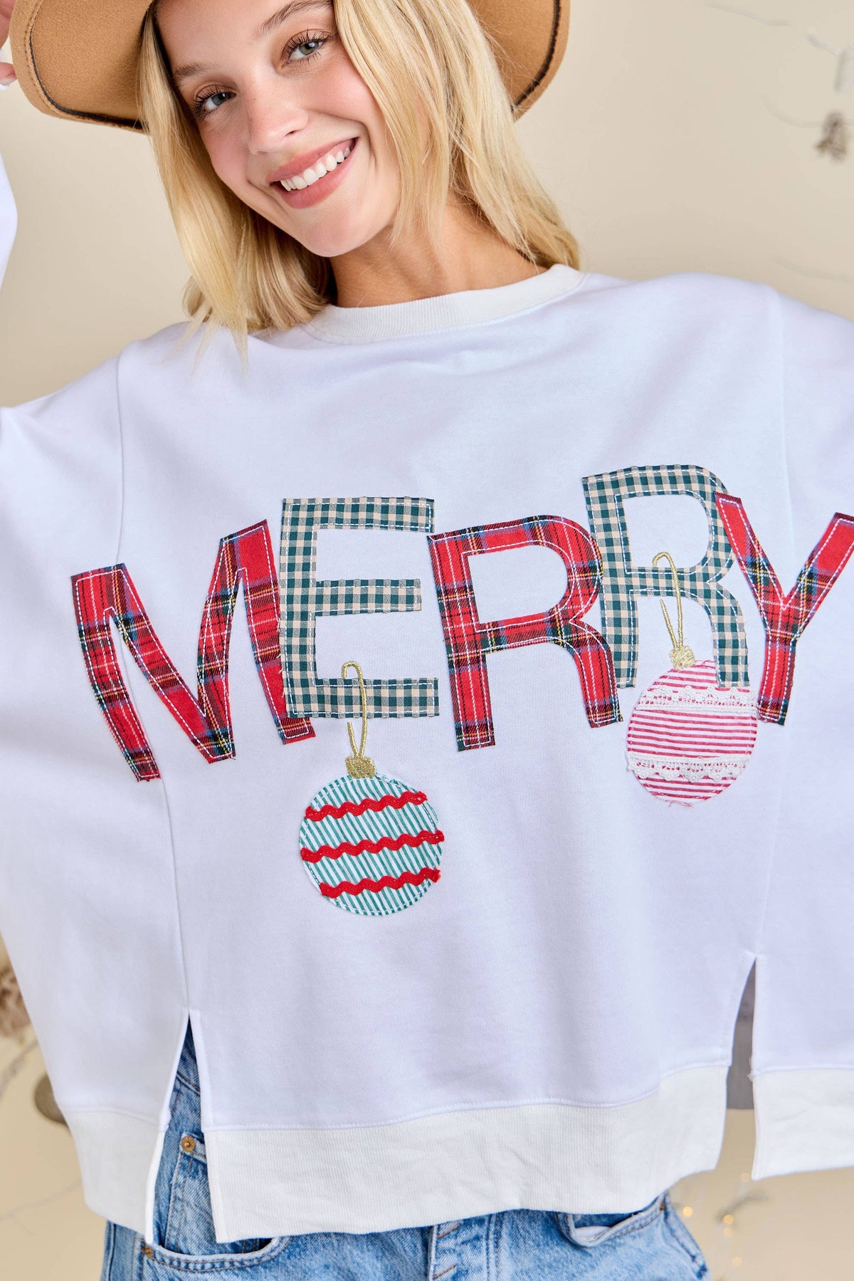 Merry Patchwork Oversized Top