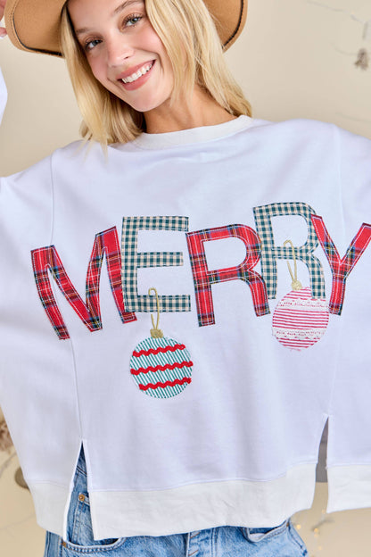 Merry Patchwork Oversized Top