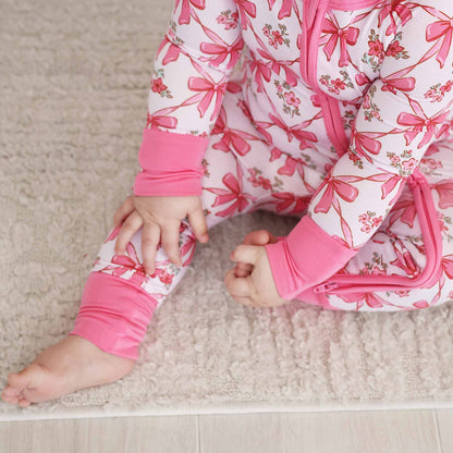 Bow Besties Bamboo Zip Romper