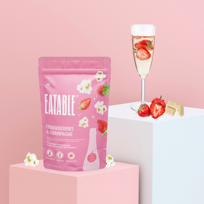 Strawberries & Champagne Gourmet White Chocolate Popcorn